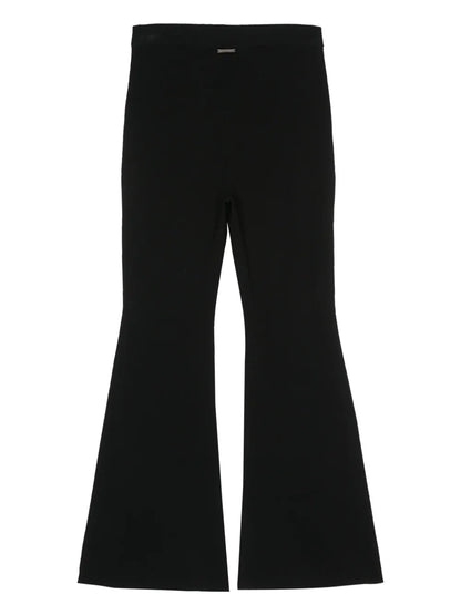 Ribbed-Knit Flared Trousers