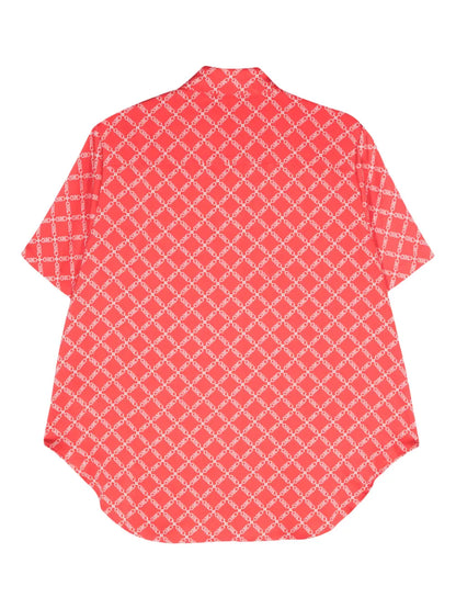 Empire Logo-Print Satin Shirt