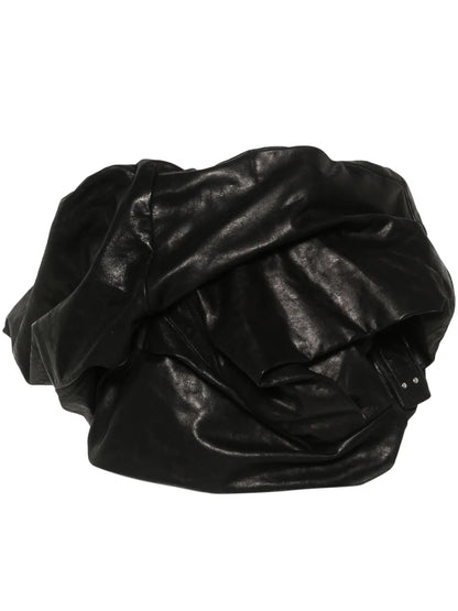 Draped Bustier Leather Top