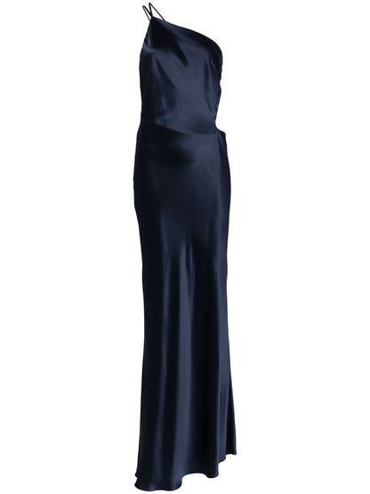 Asymmetrical Design Silk Gown