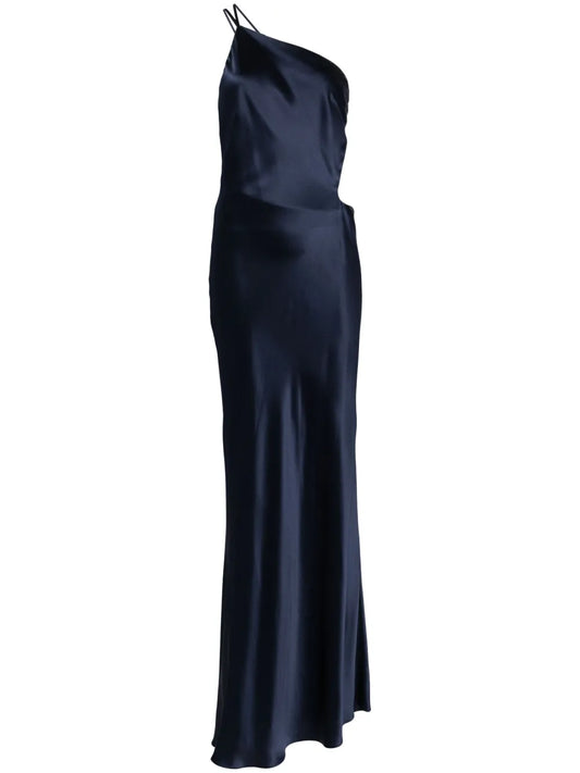 Asymmetrical Design Silk Gown