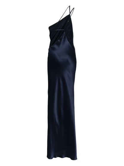 Asymmetrical Design Silk Gown