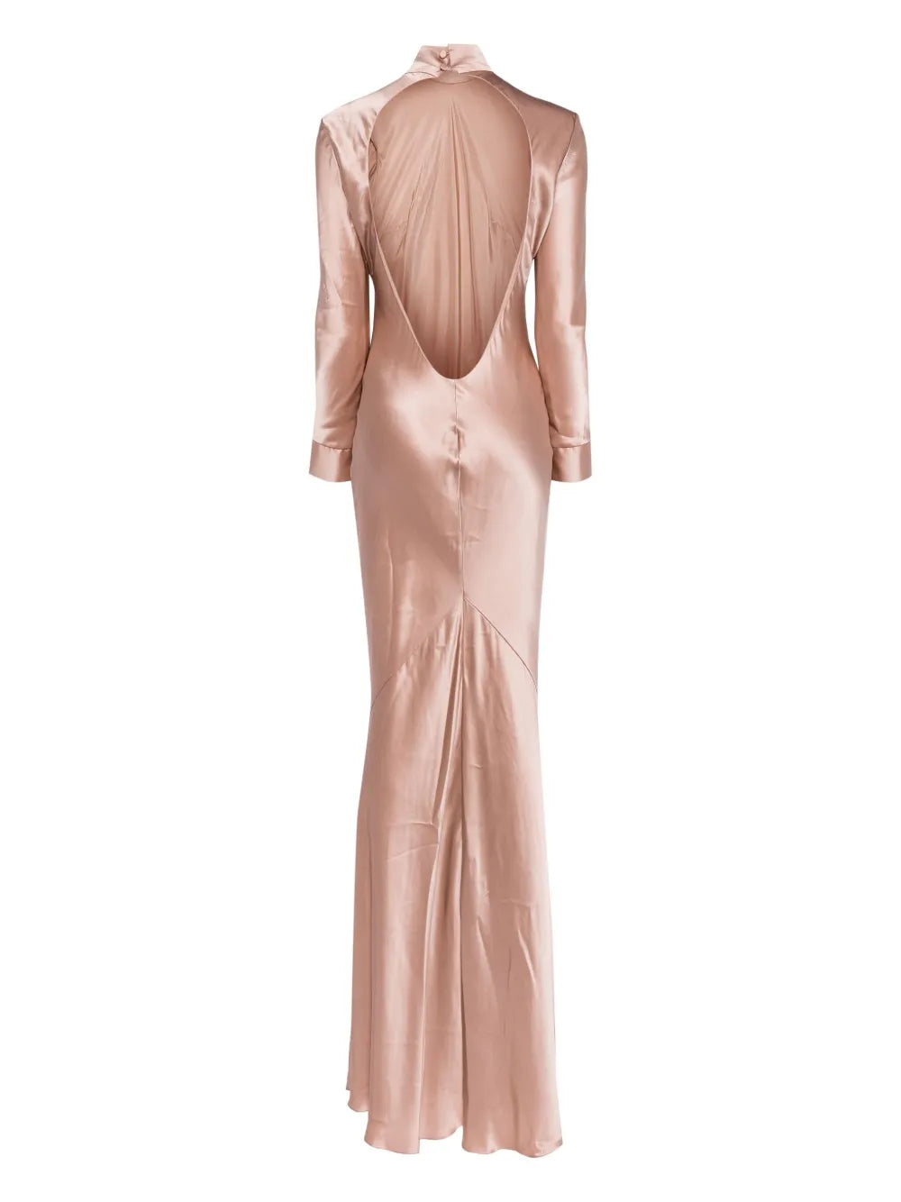 Long Sleeve Silk Gown