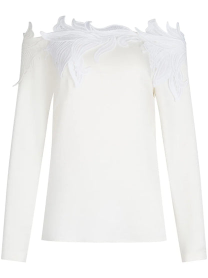 Belinda Floral-Appliqué Blouse
