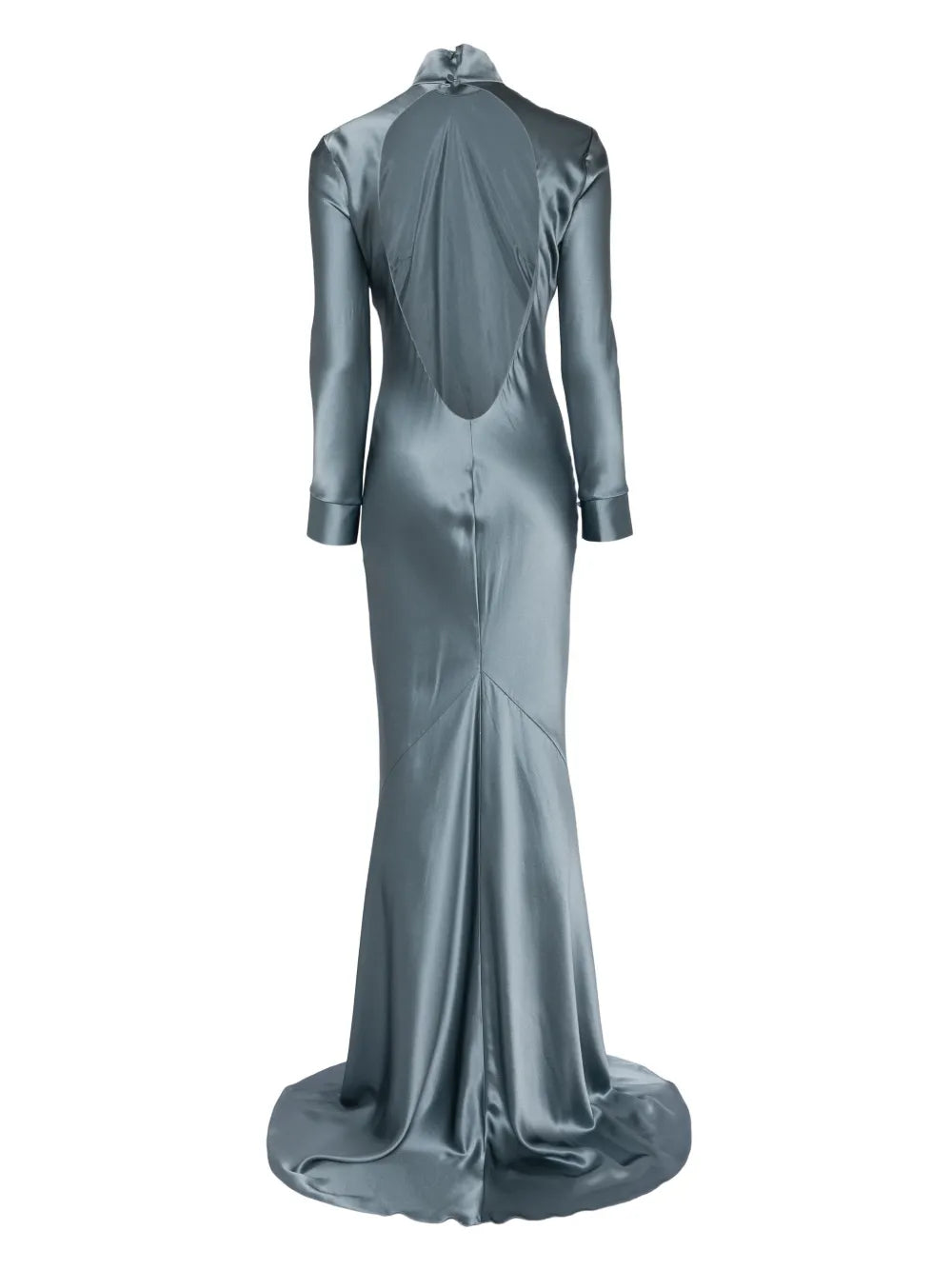 Long Sleeve Silk Gown
