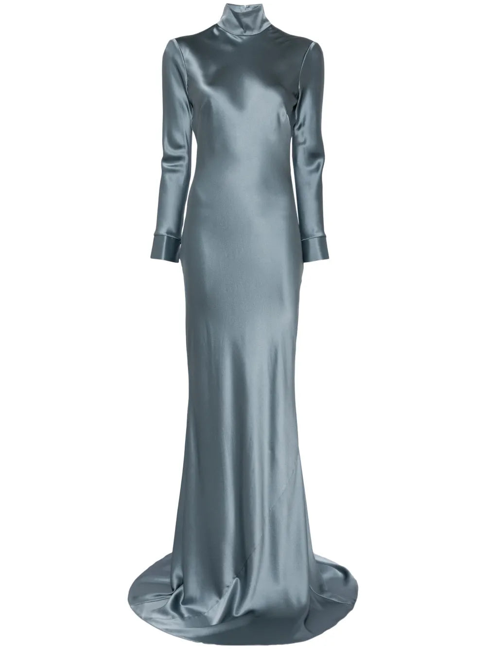 Long Sleeve Silk Gown