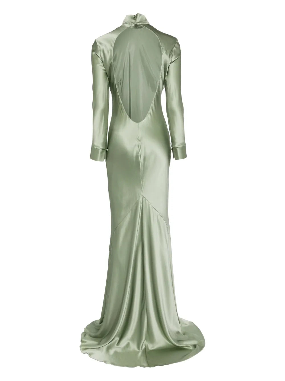 Long Sleeve Silk Gown
