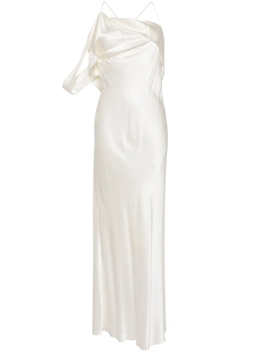 Crisscross-Back Silk Dress
