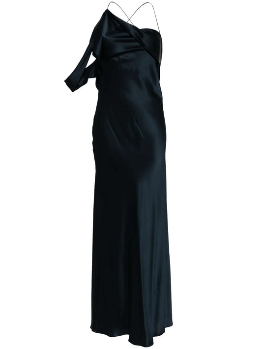 Crisscross-Back Silk Dress