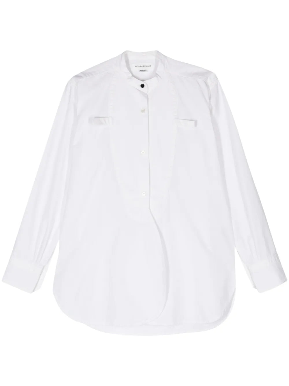 Band-Collar Twill Shirt