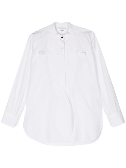 Band-Collar Twill Shirt