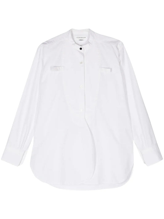 Band-Collar Twill Shirt