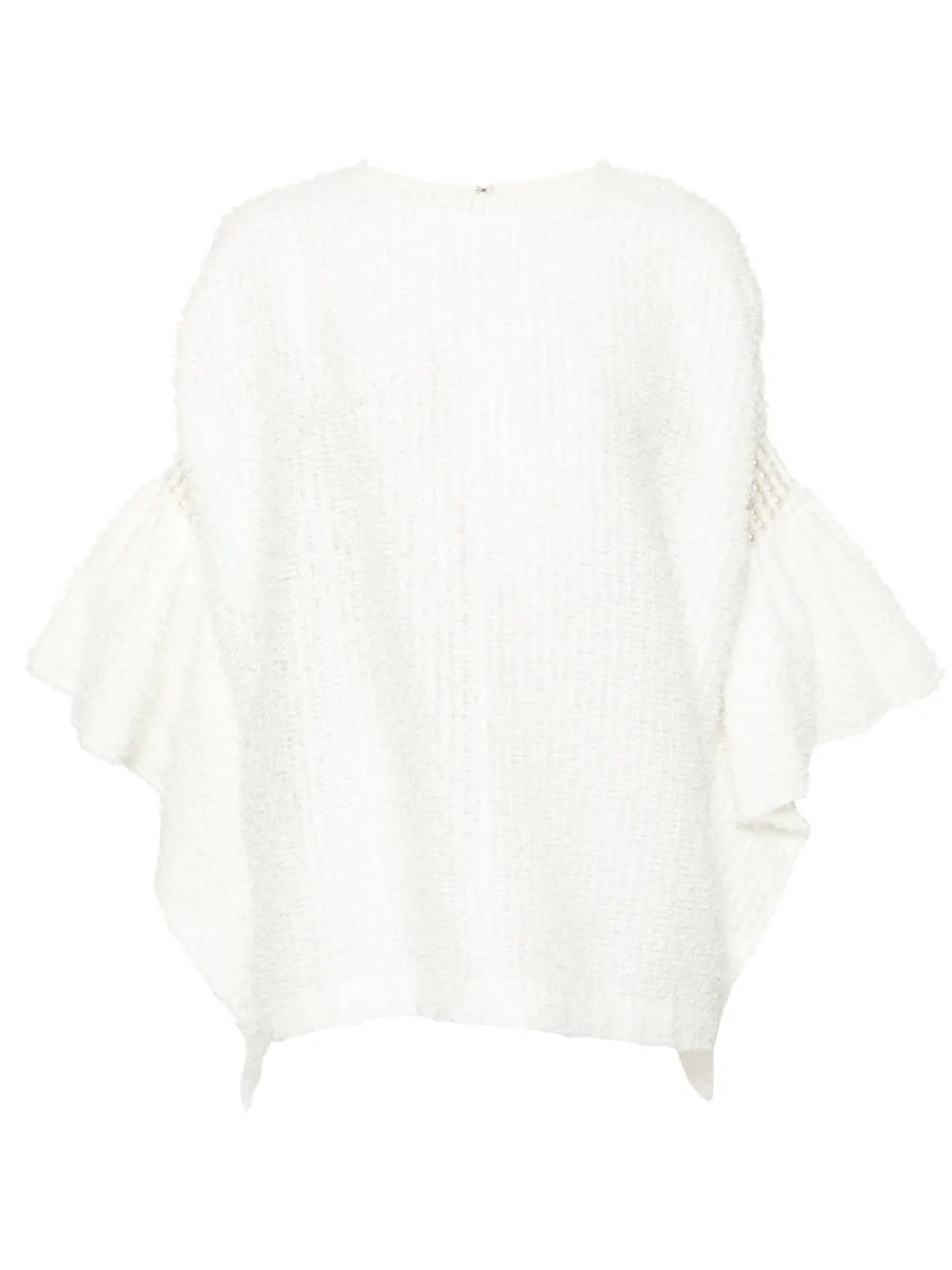 Flared-Cuffs Bouclé Blouse