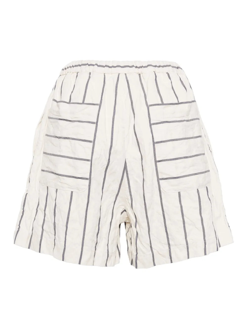 Crinkled Striped Shorts
