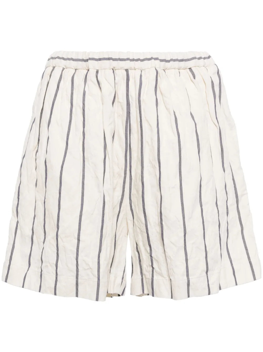 Crinkled Striped Shorts