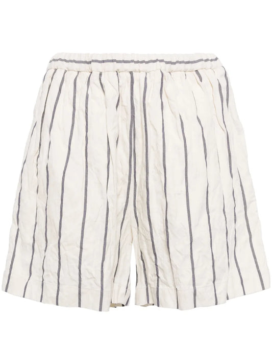 Crinkled Striped Shorts