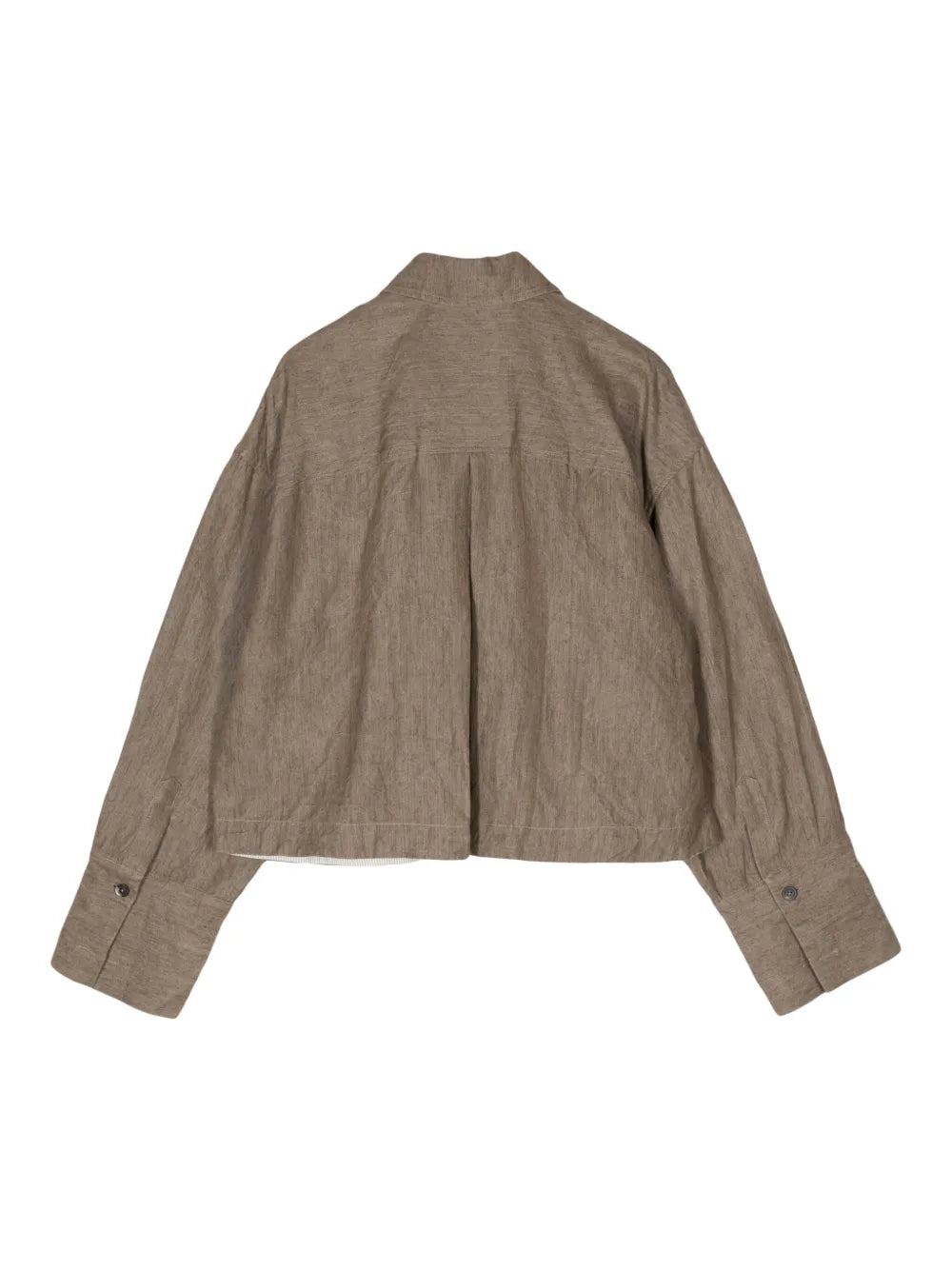 Mélange-Effect Drop-Shoulder Jacket