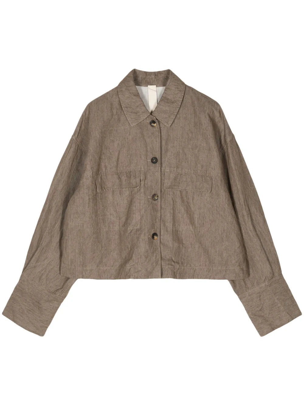 Mélange-Effect Drop-Shoulder Jacket