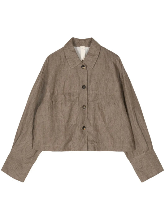 Mélange-Effect Drop-Shoulder Jacket