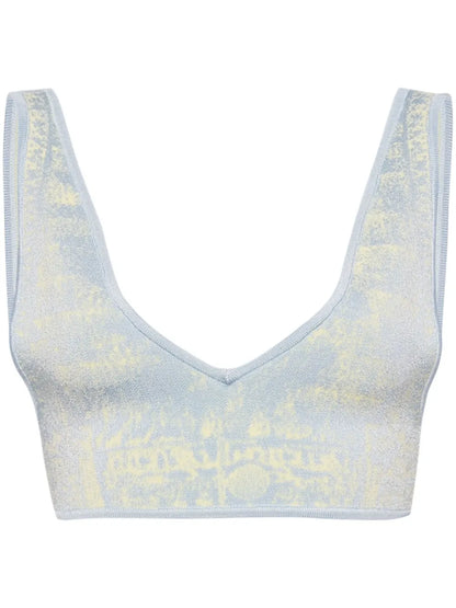 Fake Denim Bra-Style Top