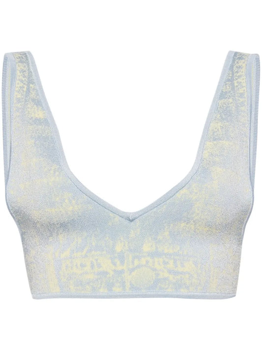 Fake Denim Bra-Style Top