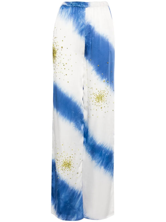 Crystal-Embellished Tie-Dye Trousers