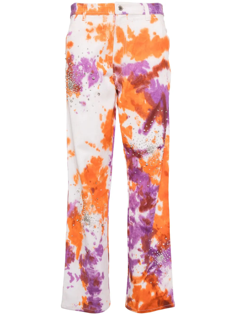 Tie-Dye Crystal-Embellished Jeans