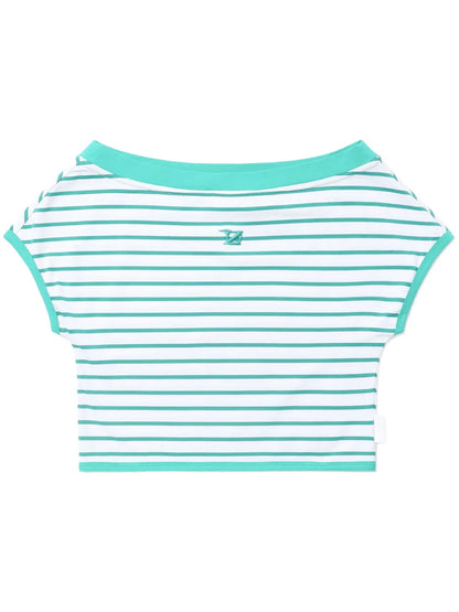 Striped Off-Shoulder T-Shirt