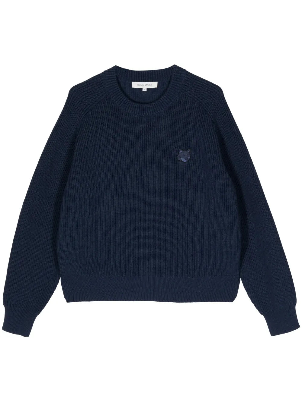Fox Head-Appliqué Ribbed-Knit Jumper