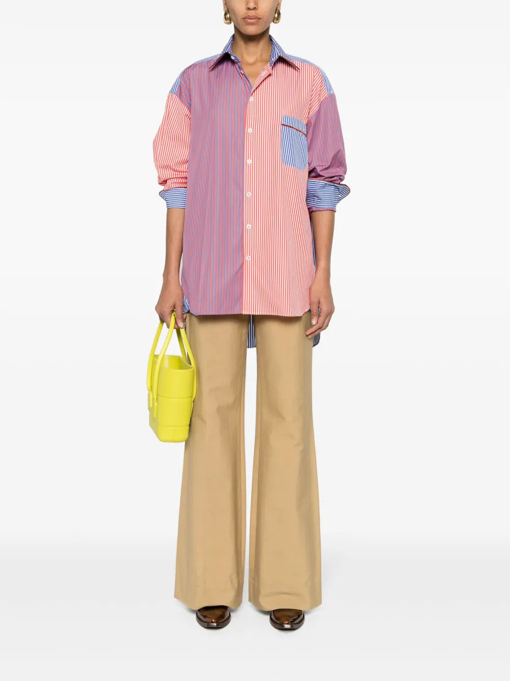 Stripe-Pattern Cotton Shirt