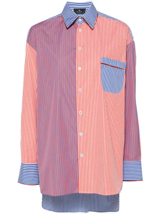 Stripe-Pattern Cotton Shirt