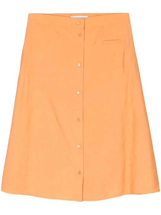 High-Waisted A-Line Midi Skirt