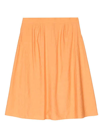 High-Waisted A-Line Midi Skirt