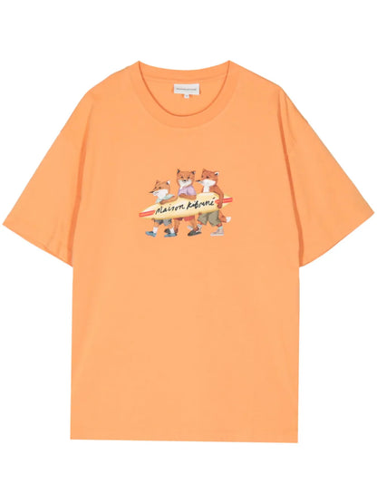 Surfing Foxes Cotton T-Shirt