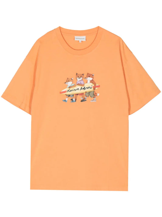 Surfing Foxes Cotton T-Shirt