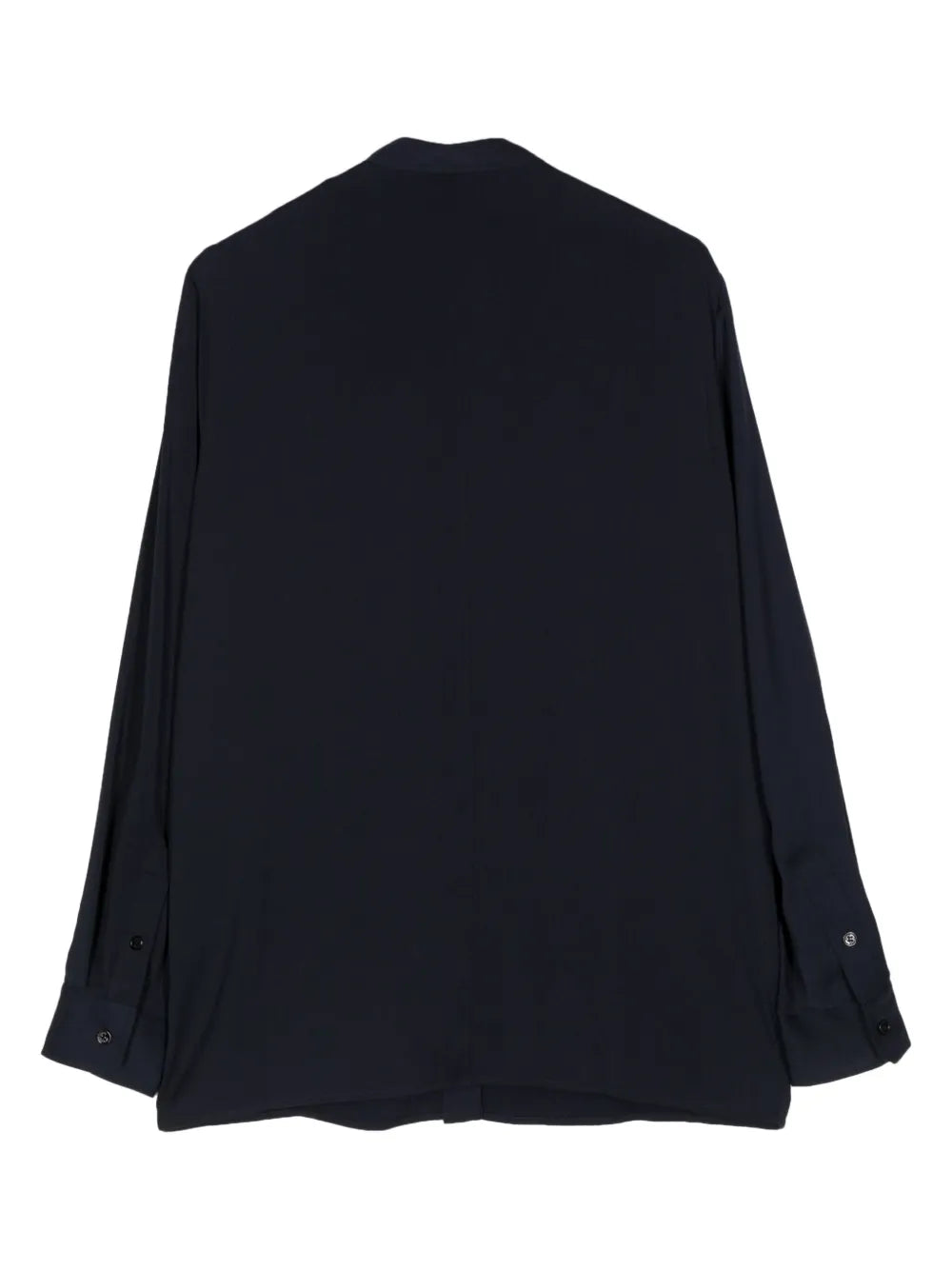 Pleat-Detail Collarless Shirt