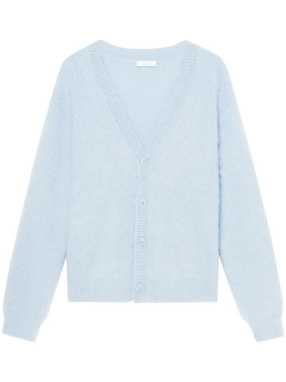 Logo-Print Brushed Cardigan