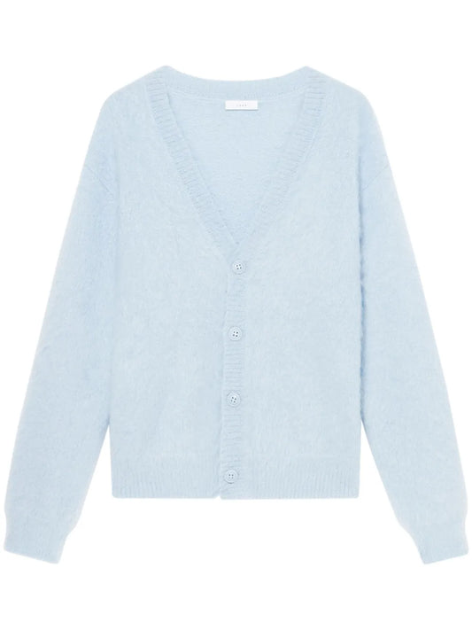 Logo-Print Brushed Cardigan