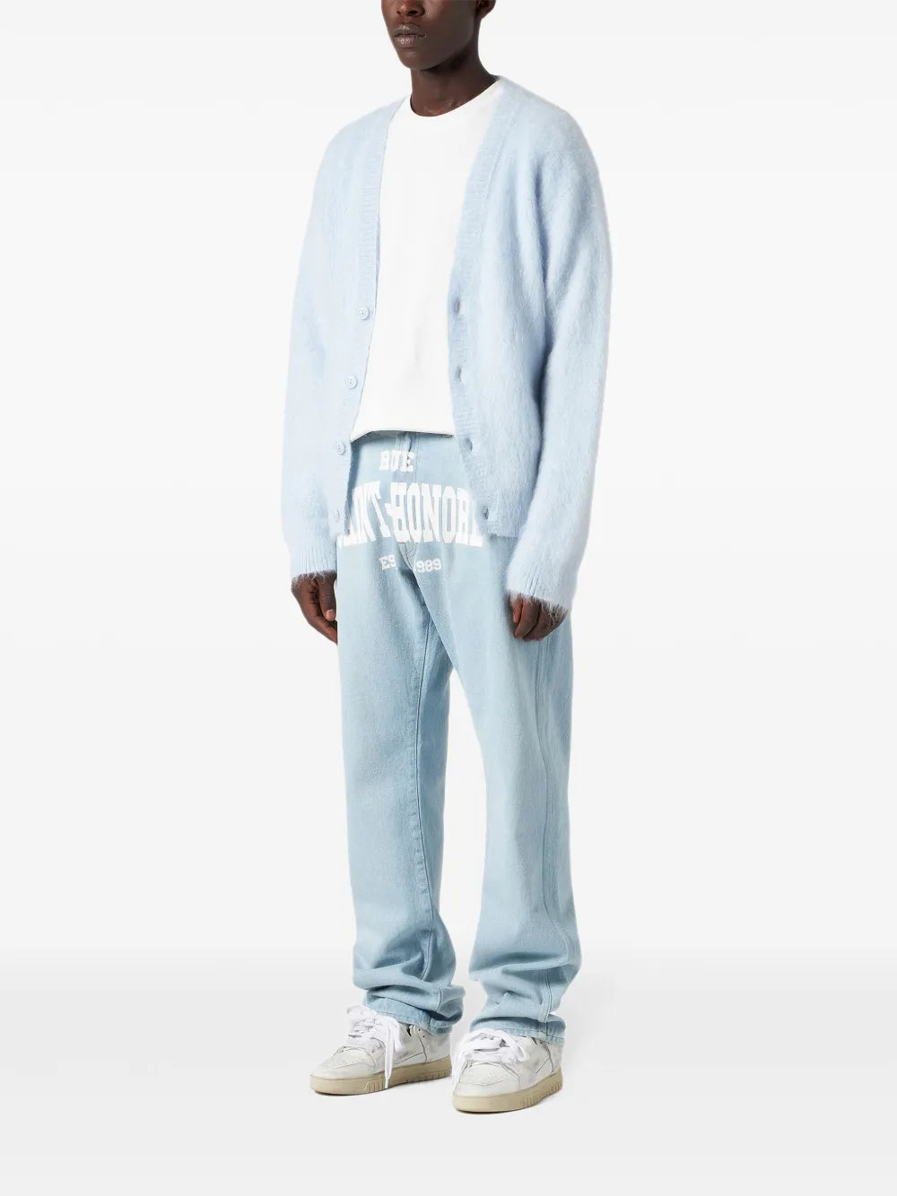 Logo-Print Brushed Cardigan
