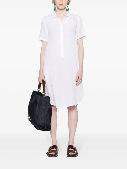Short-Sleeve Linen Shirtdress