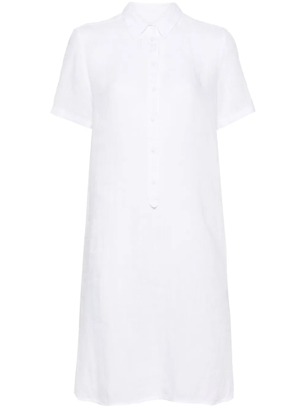 Short-Sleeve Linen Shirtdress
