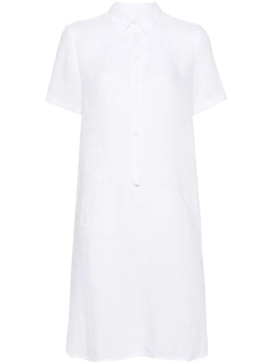Short-Sleeve Linen Shirtdress