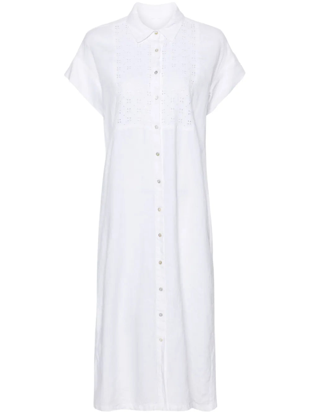 Broderie-Anglaise Midi Shirt Dress