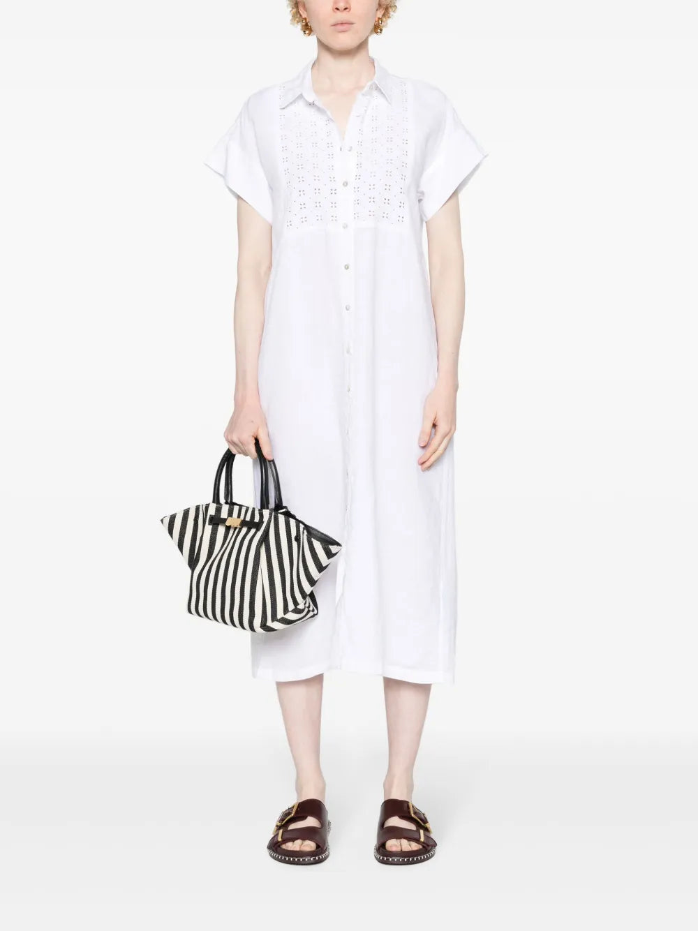 Broderie-Anglaise Midi Shirt Dress
