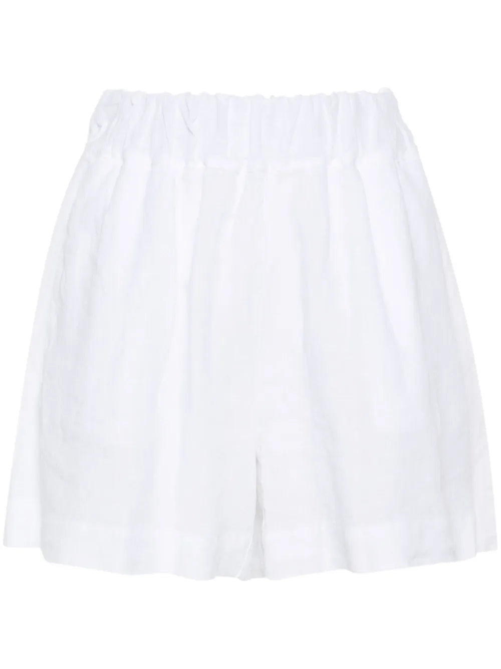 Slub-Texture Linen Shorts