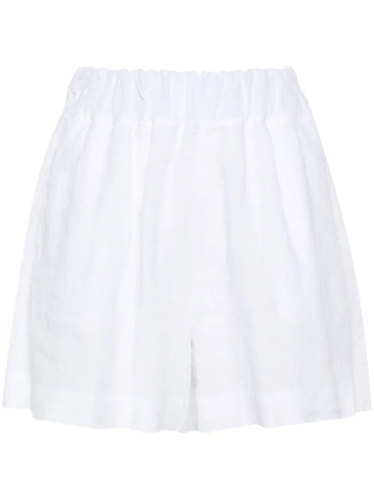 Slub-Texture Linen Shorts