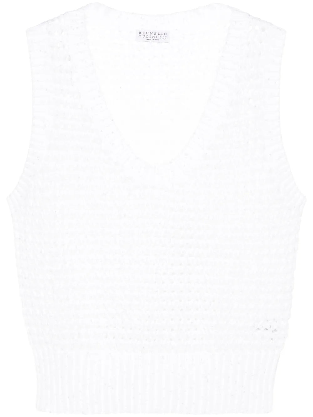 Sequin-Embellished Open-Knit Top