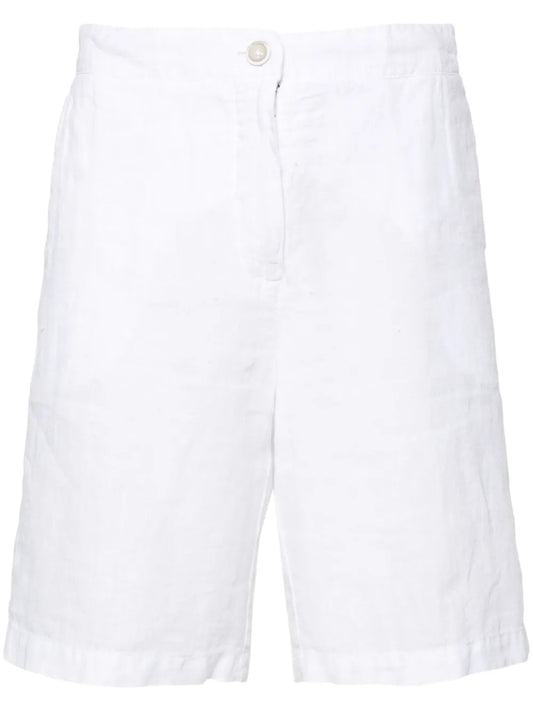 Mid-Rise Linen Shorts