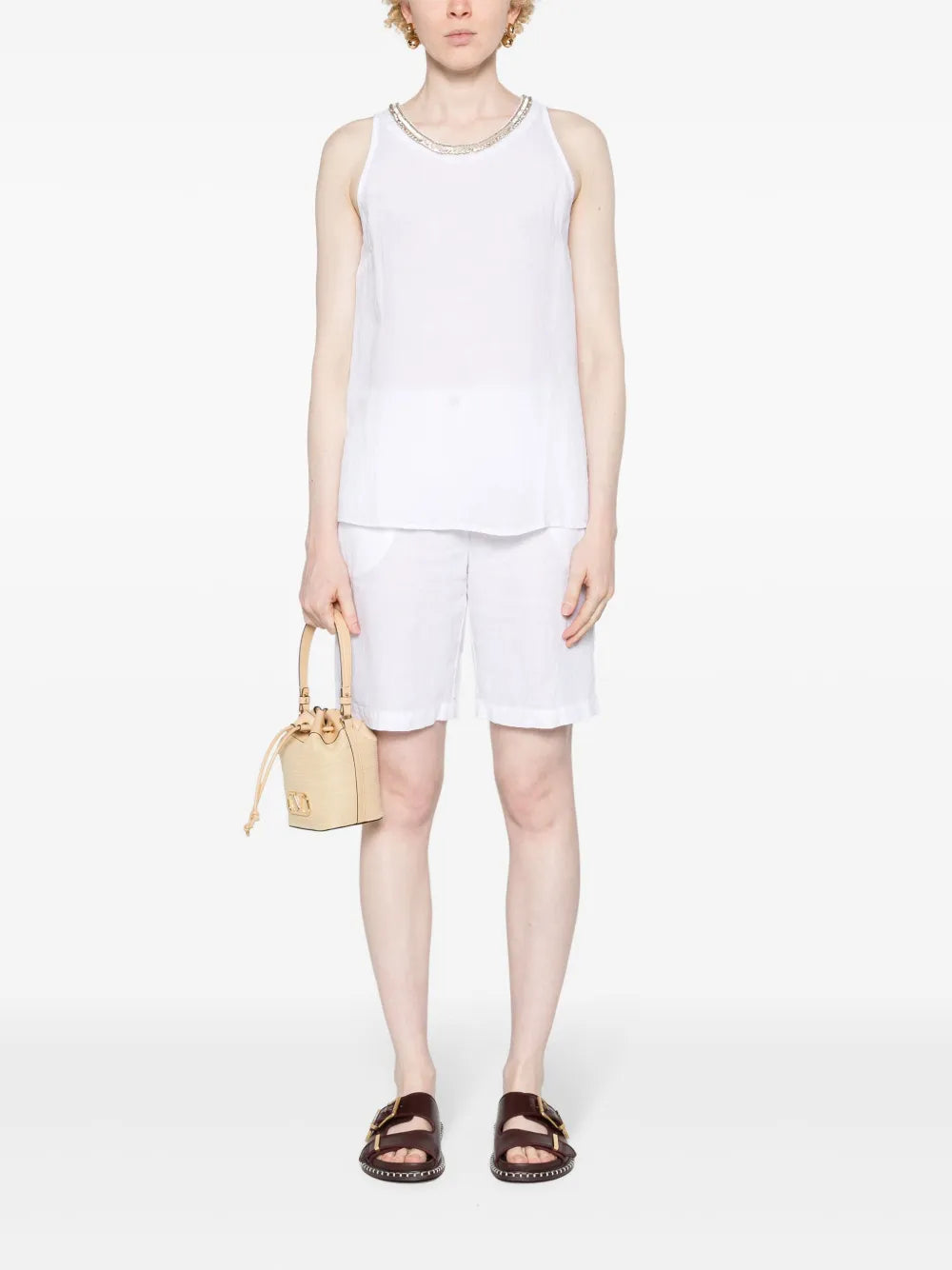 Mid-Rise Linen Shorts