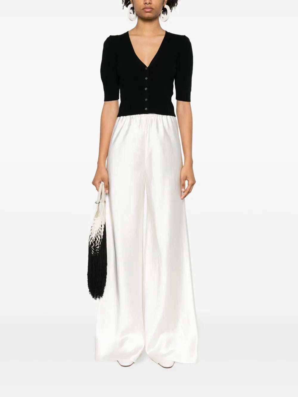 Harmony Bias Satin Wide Trousers